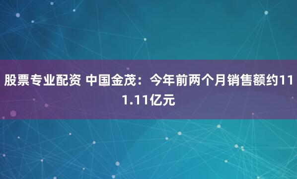 股票专业配资 中国金茂：今年前两个月销售额约111.11亿元